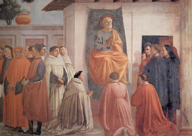 Fra Filippo Lippi Masaccio,St Peter Enthroned with Kneeling Carmelites and Others Spain oil painting art